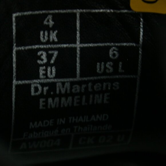 Dr. Martens Ladies 6 Emmeline Polished Smooth Black Leather Ankle Boots 16701001 - Picture 9 of 11